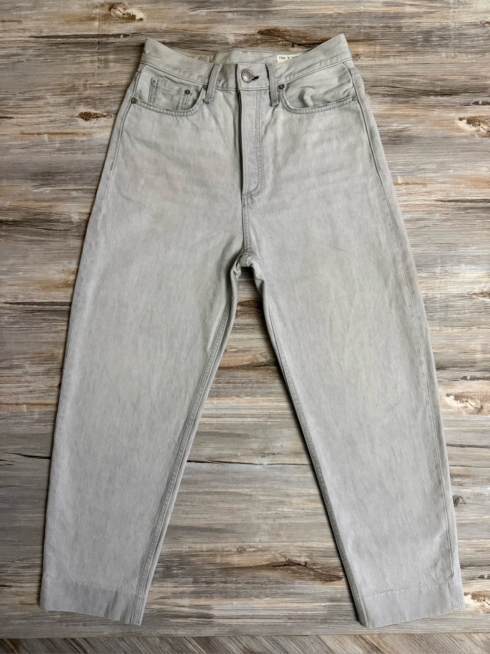 Rag & Bone 90s High Rise Crop Jeans Women’s Size 25 Gray Button Fly